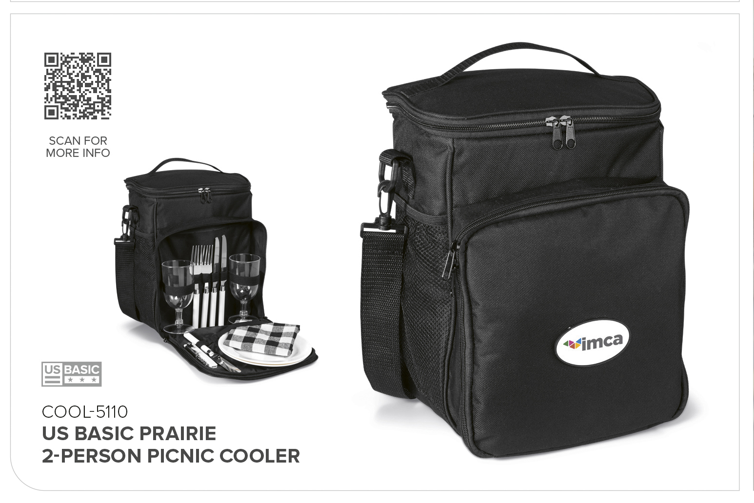 US Basic Prairie 2-Person Picnic Cooler
